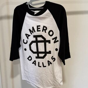 Cameron Dallas Black & White Raglan Long Sleeve Tee
